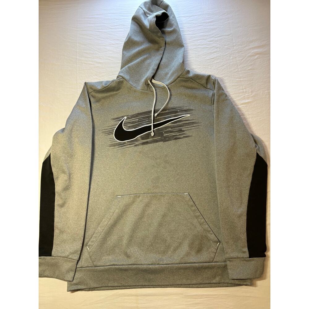 Nike Therma-Fit Hoodie - Unisex, Medium, Gray/Black